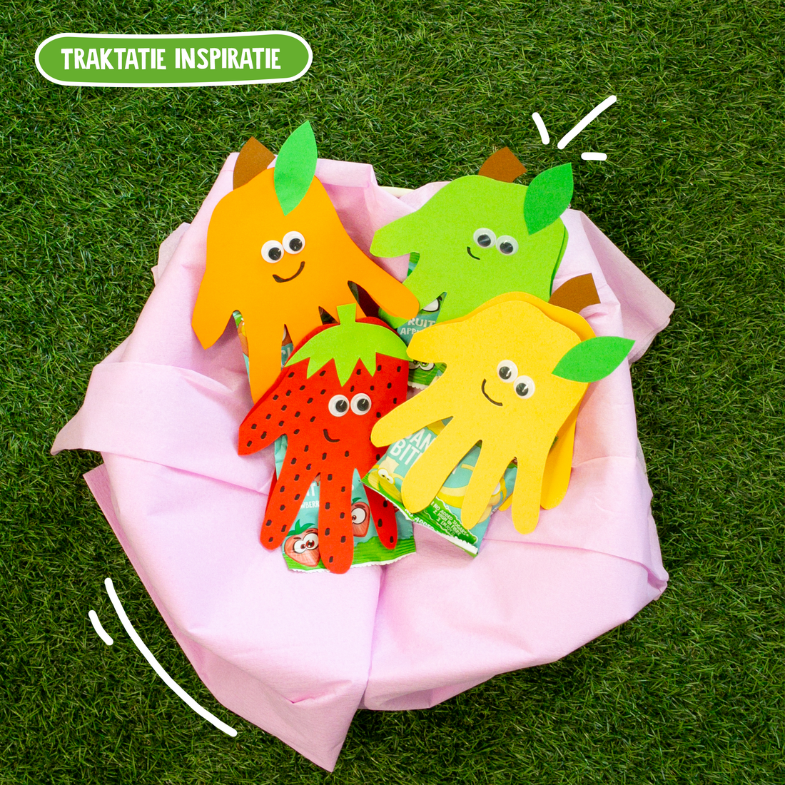 Traktatie inspiratie - Fruithandjes