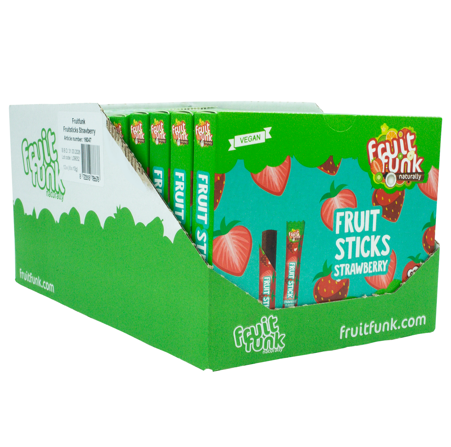Fruitsticks 8-pack strawberry (display)